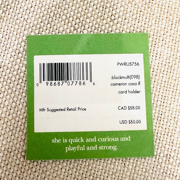 NEW Kate Spade Cameron Street Small Slim Card Case Floral Flower Black PWRU5756 - Picture 4 of 5